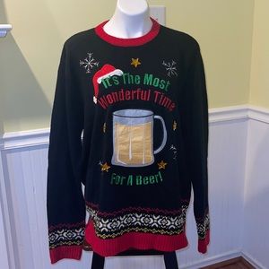 33 Degrees Men’s Christmas Sweater XXL. Most Wonderful Time for a Beer